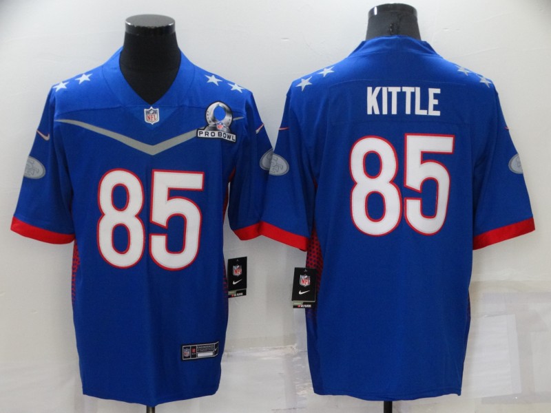 Men San Francisco 49ers 85 Kittle Blue Nike 2022 All star Pro bowl Limited NFL Jersey